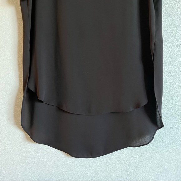 Topshop Black Crew Neck Short Sleeve Hi Low Top - Picture 5 of 6
